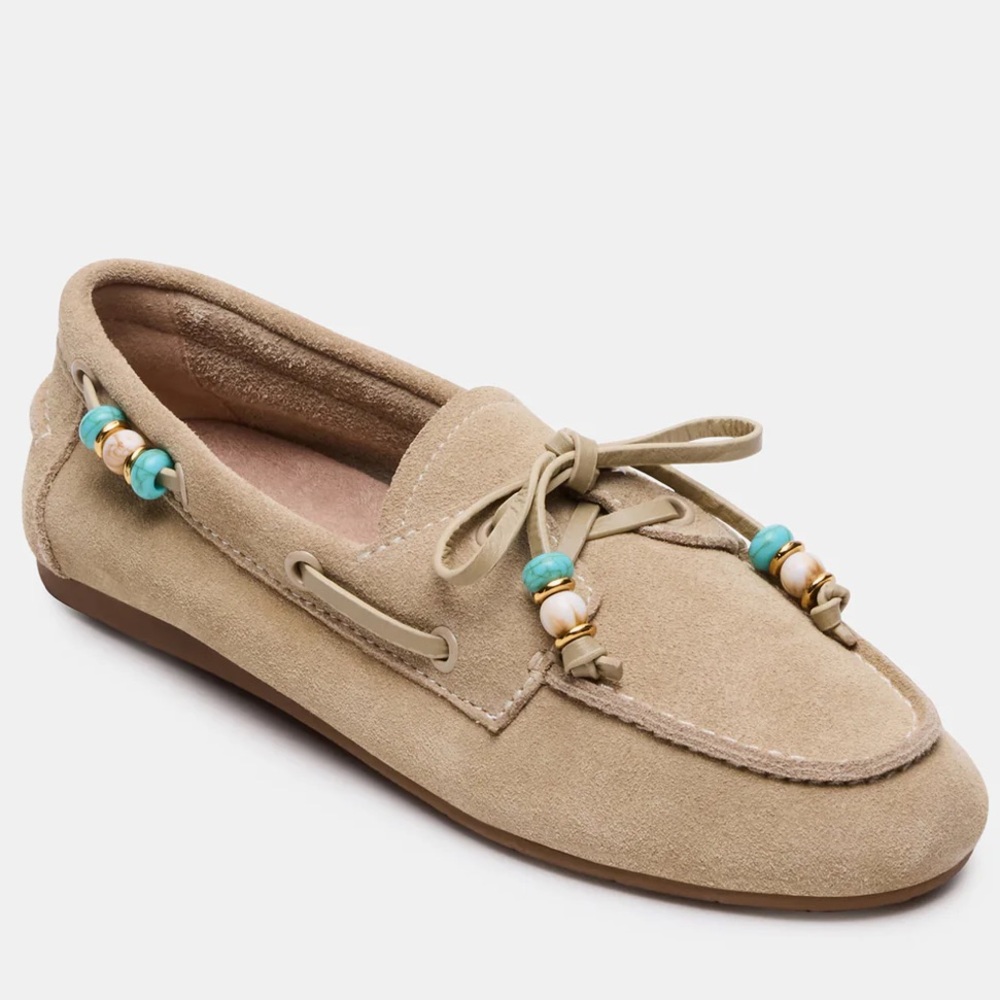 Brand new tan suede loafer
